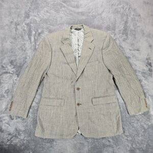 Brooks Brothers 346 Silk Wool Linen Blazer Mens 42 White Black Micro Houndstooth
